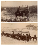 Two Original Wounded Knee Photographs From 1890-1891, at the Time of the Massacre -- One Photograph Shows Cheyenne Cavalry, Recruited by the U.S. Military to Fight Their Enemy, the Sioux